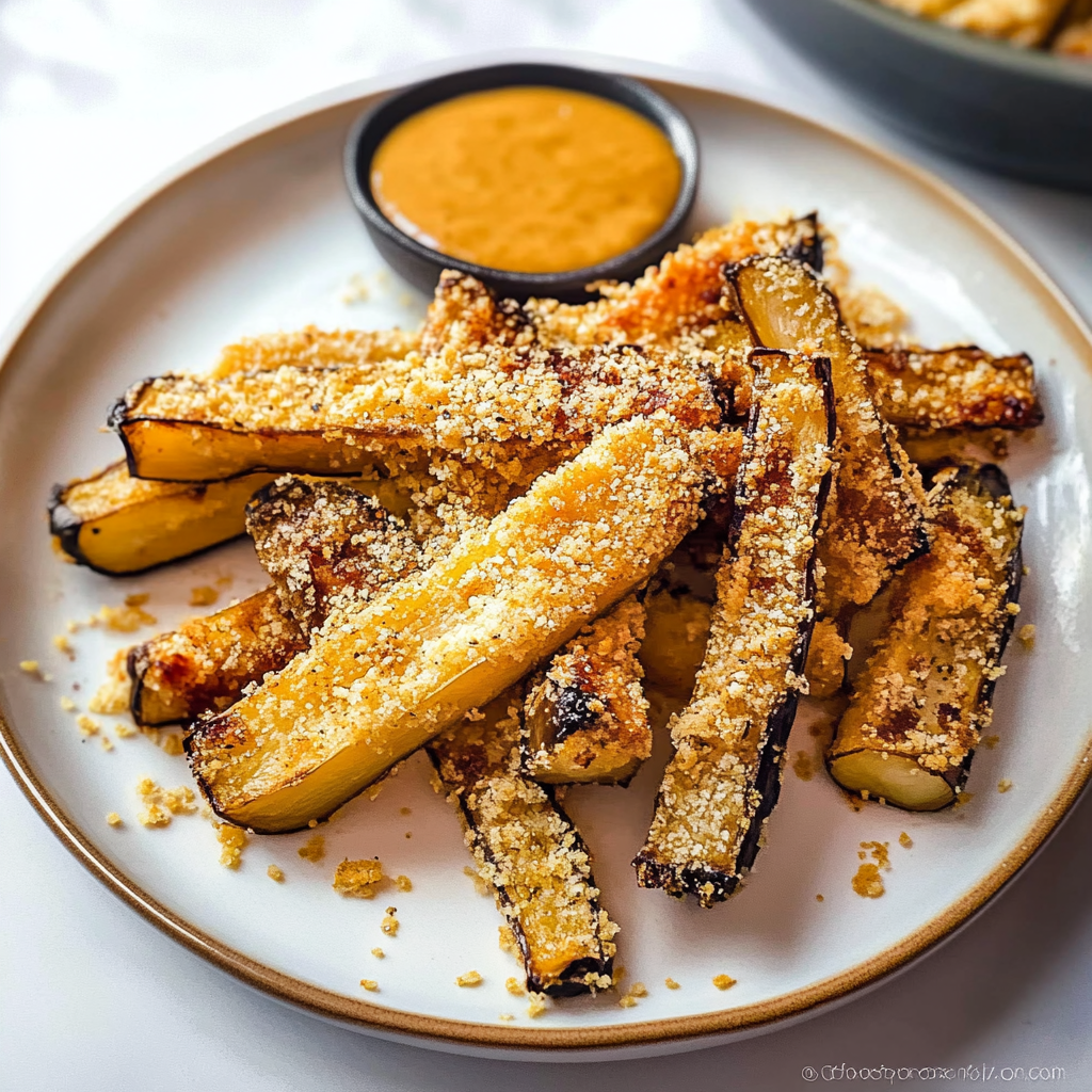 Recipe preparation for Baked Eggplant Fries