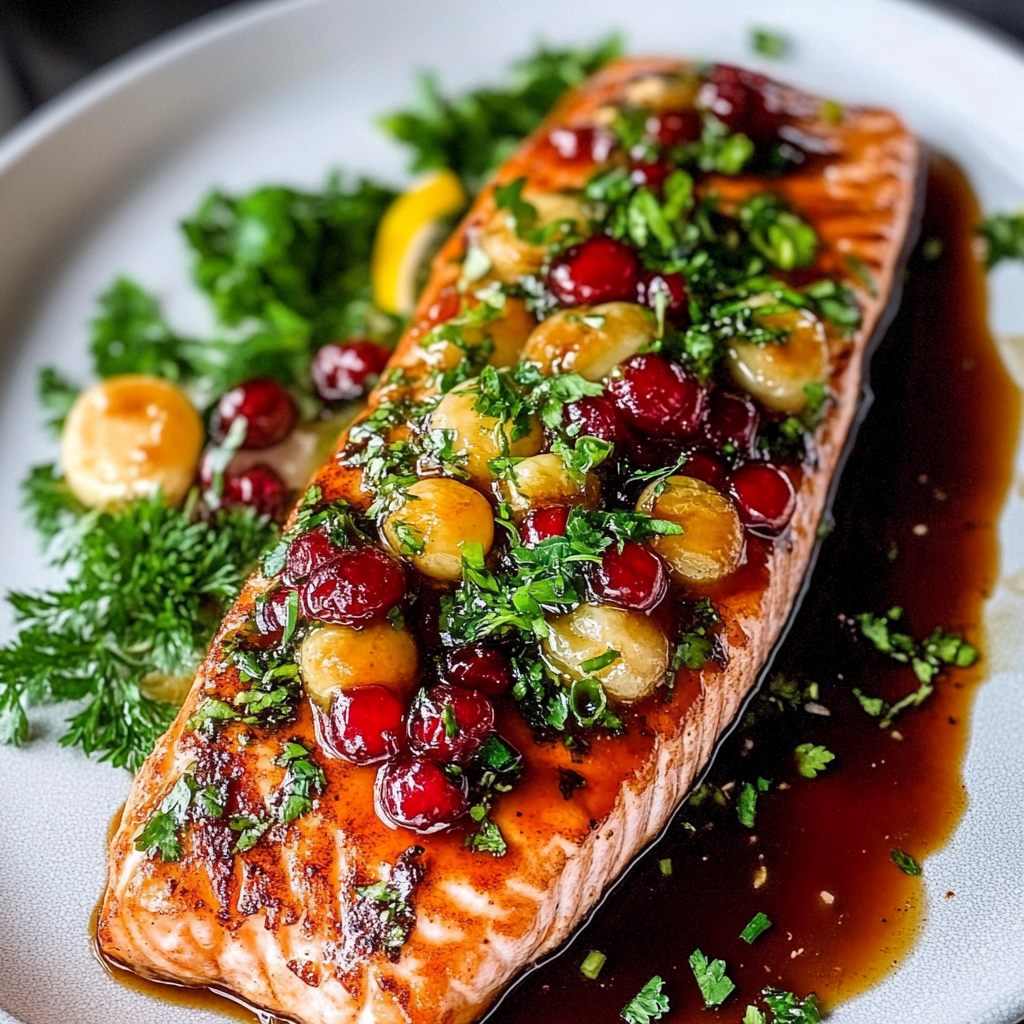 Recipe preparation for christmas baked salmon