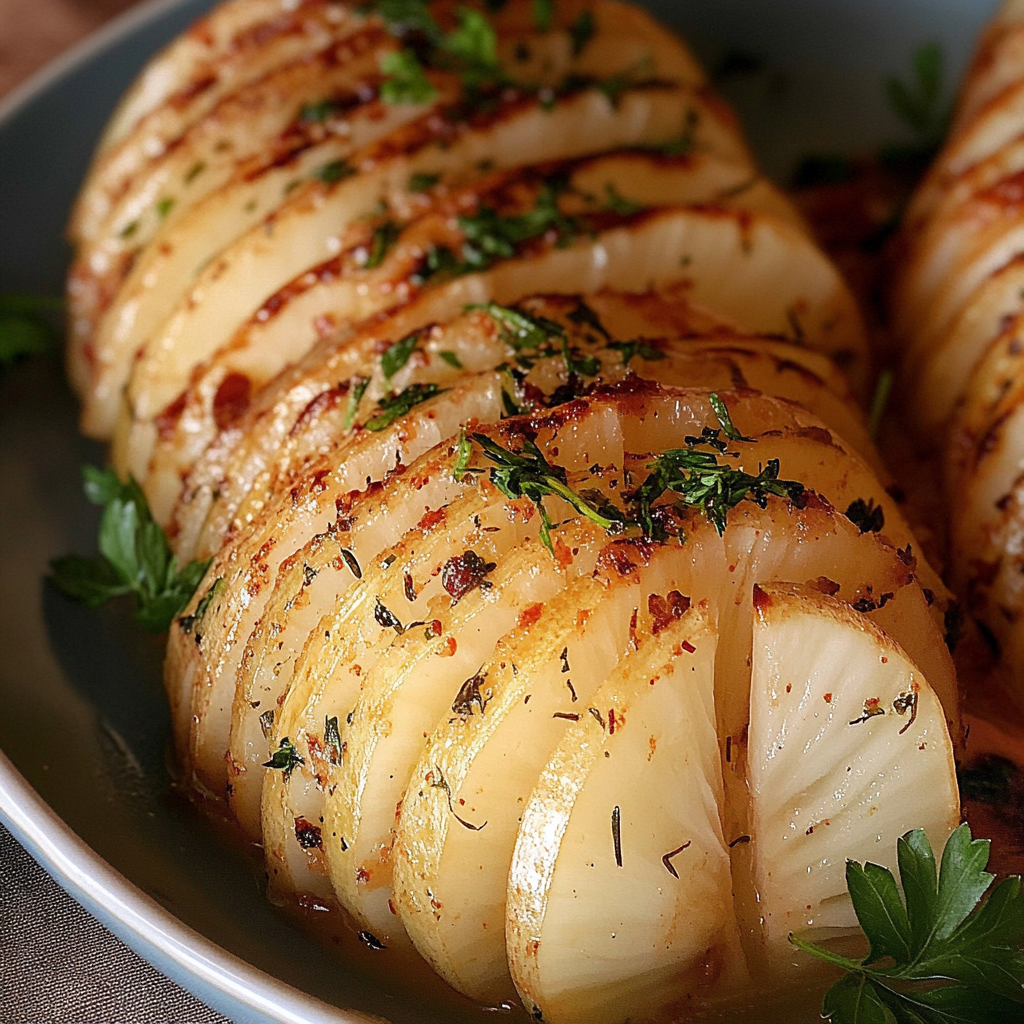 Recipe preparation for Hasselback Turnips