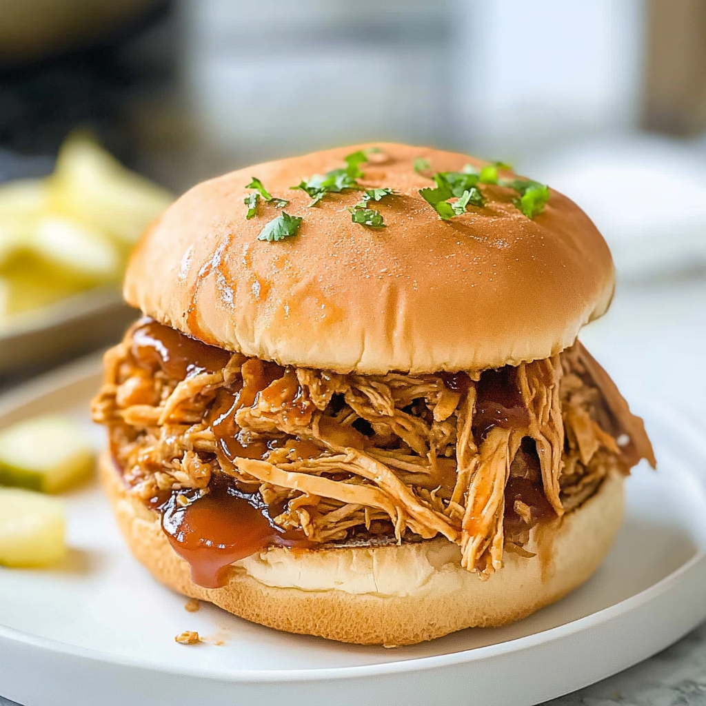 Recipe preparation for Instant Pot BBQ Pulled Chicken Sandwiches