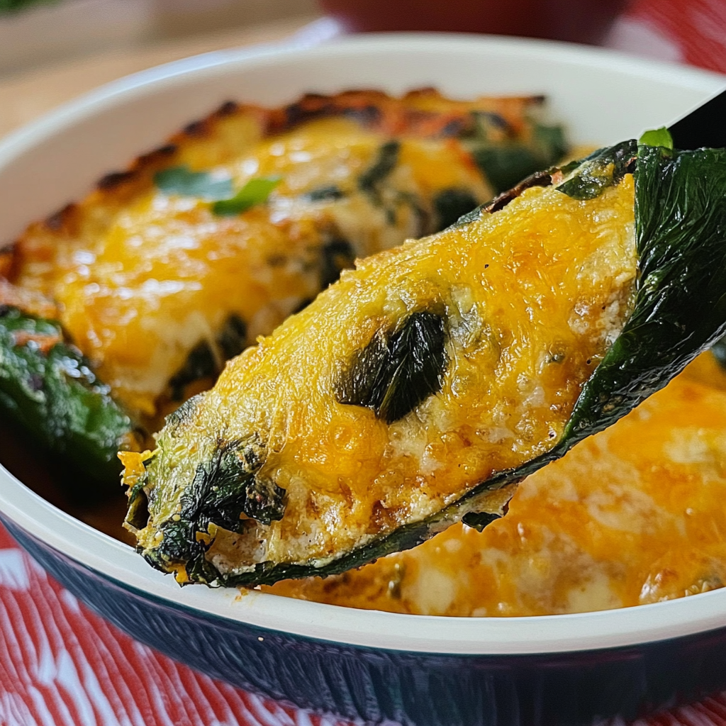 Recipe preparation for Baked Chili Rellenos