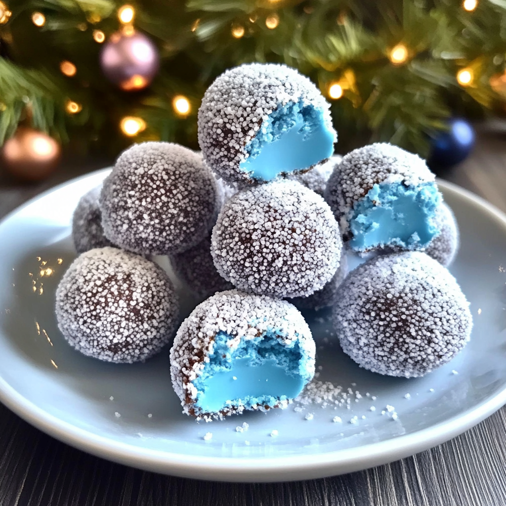 Recipe preparation for 4-Ingredient Blue Christmas Truffles