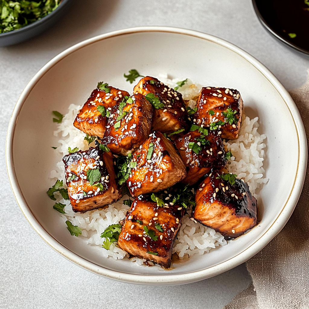 Recipe preparation for air fryer salmon bites