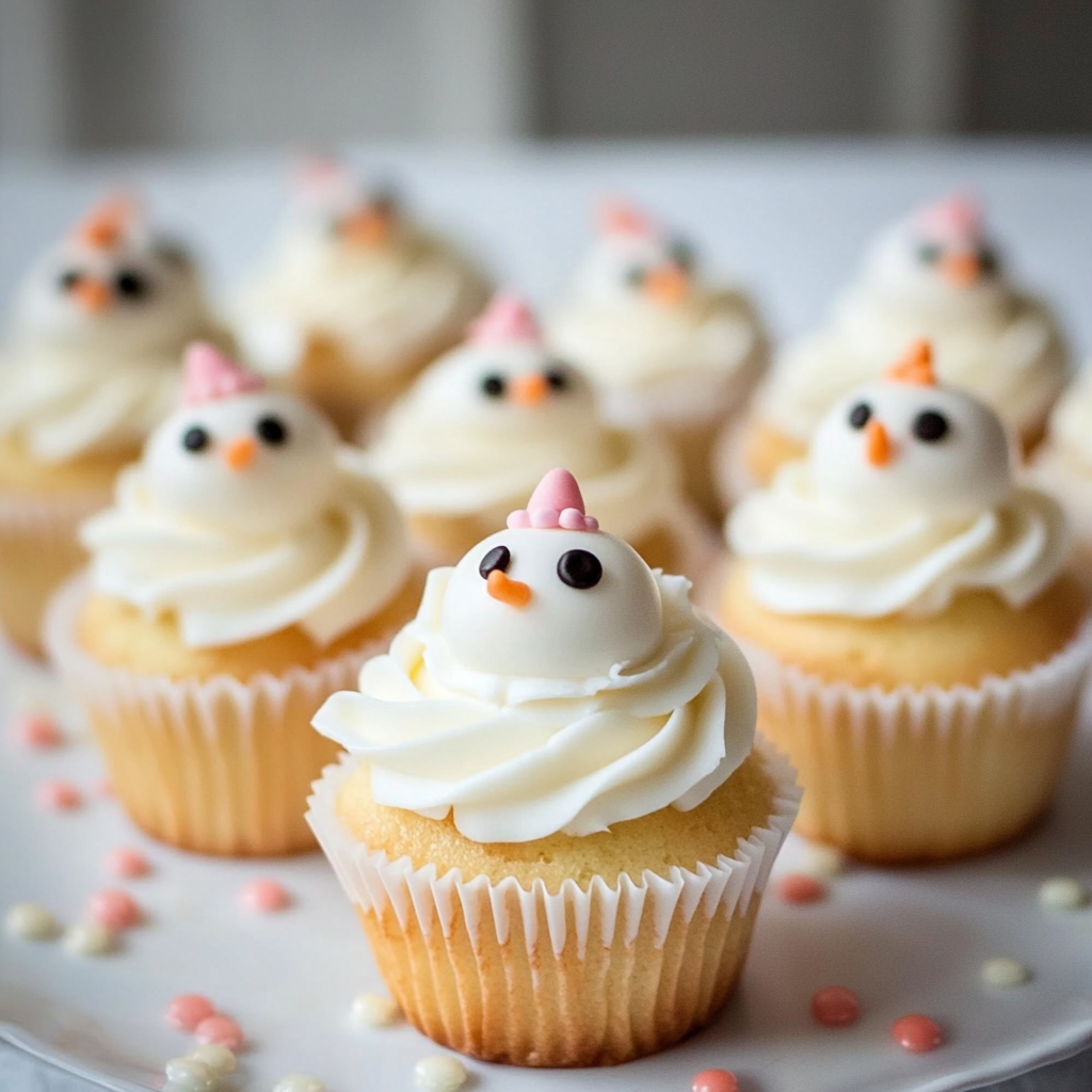 Recipe preparation for Snowman Cupcakes
