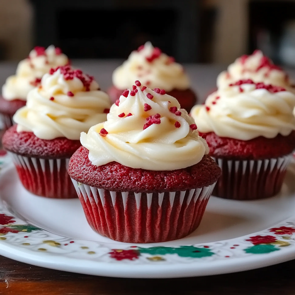 Recipe preparation for Red Velvet Cupcakes with Cream Cheese Frosting