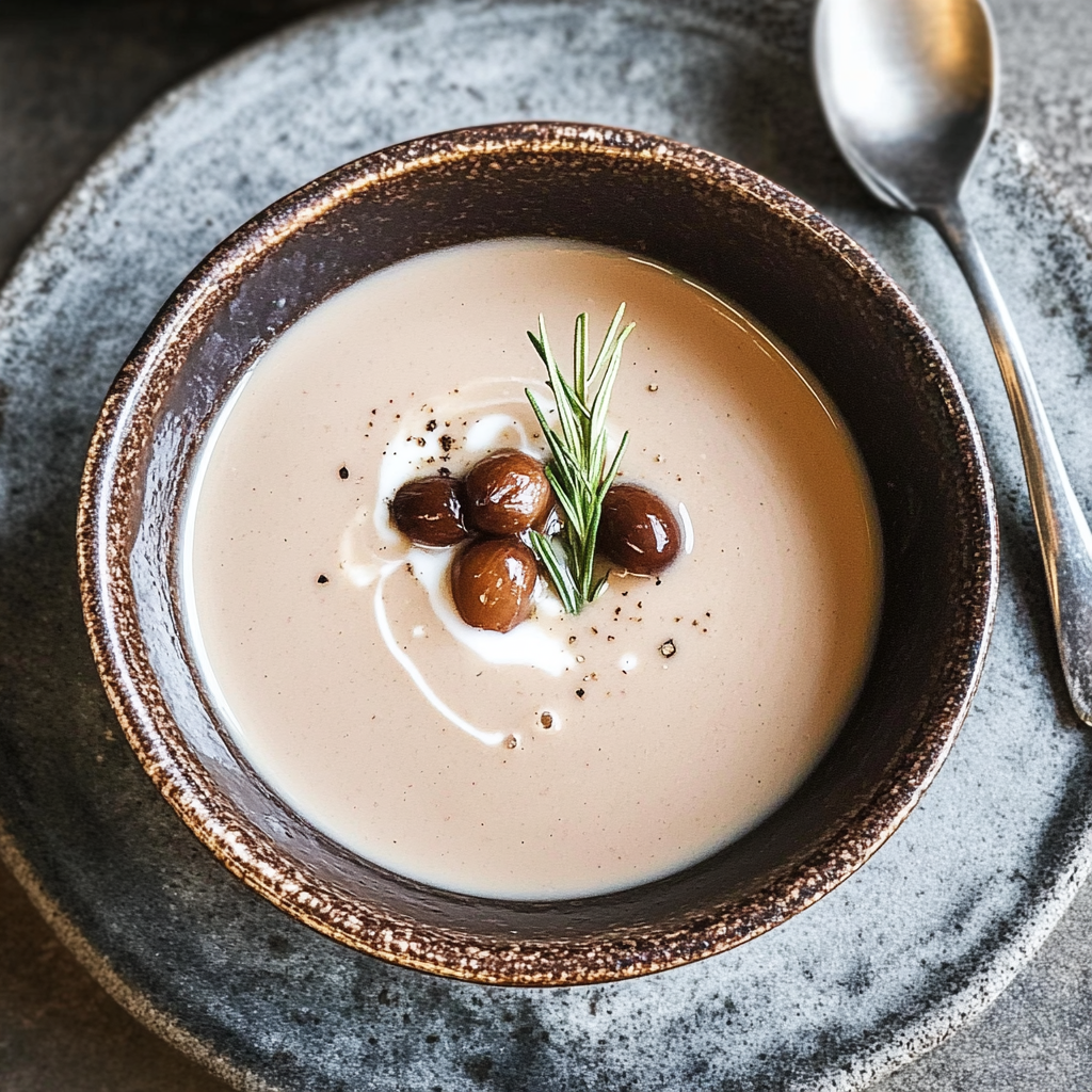 Recipe preparation for Modern Greek Christmas Chestnut Soup