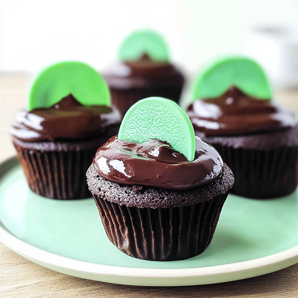 Recipe preparation for Chocolate Mint Cupcakes