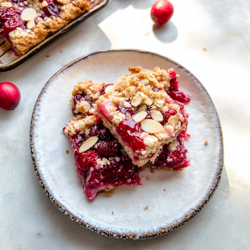 Recipe preparation for cranberry crumble bars