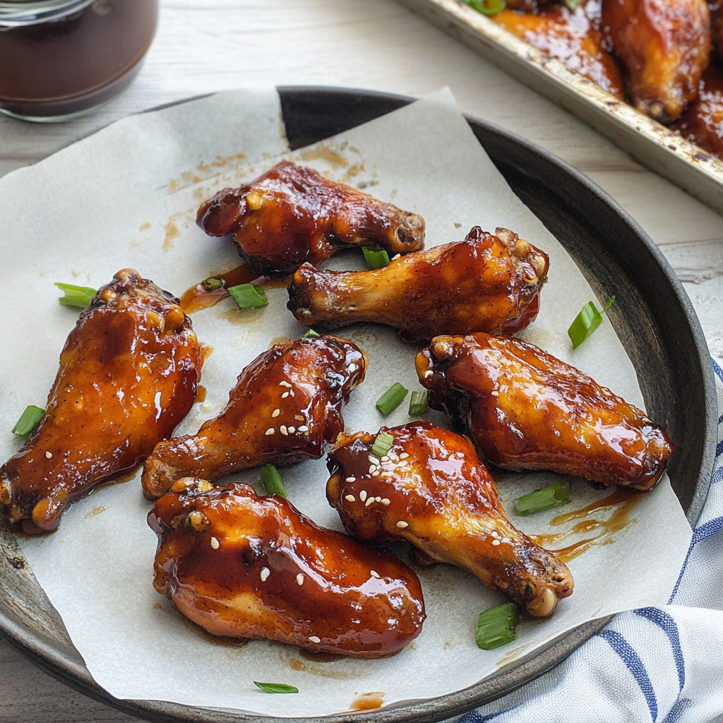Recipe preparation for 30-Minute Sticky Plum Glazed Chicken Wings
