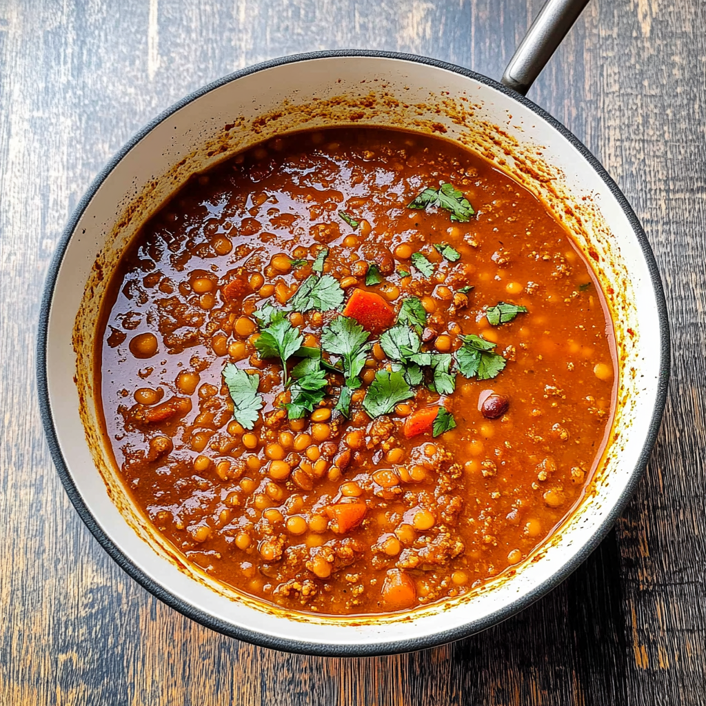 Recipe preparation for Instant Pot Spicy Chorizo and Lentil Soup