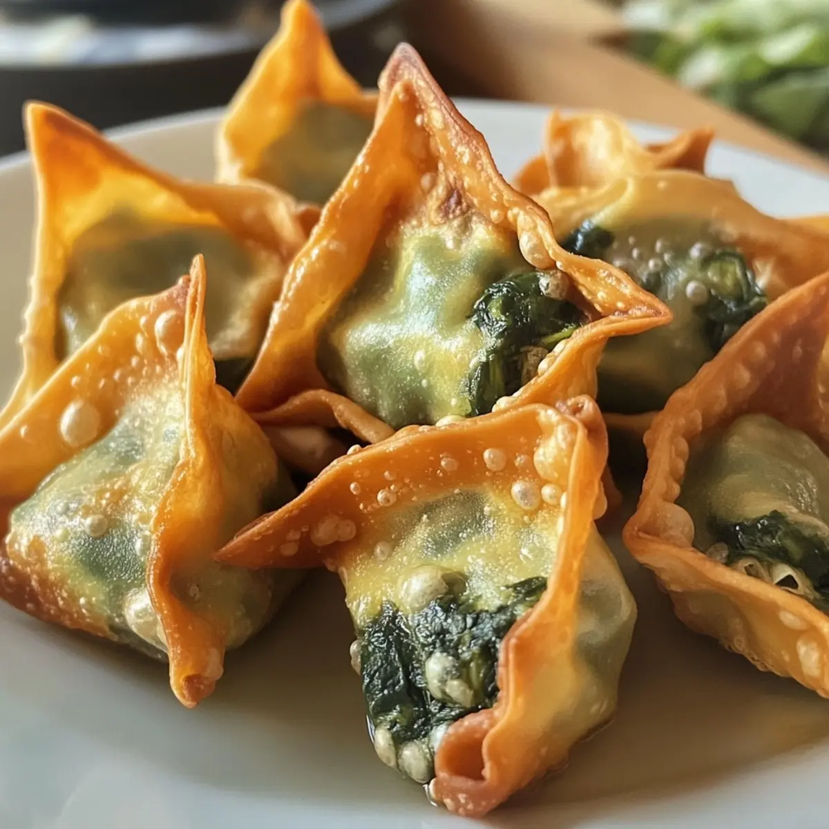 Spinach Artichoke Wontons