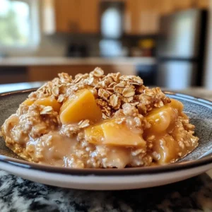 Overnight Peach Cobbler Oats