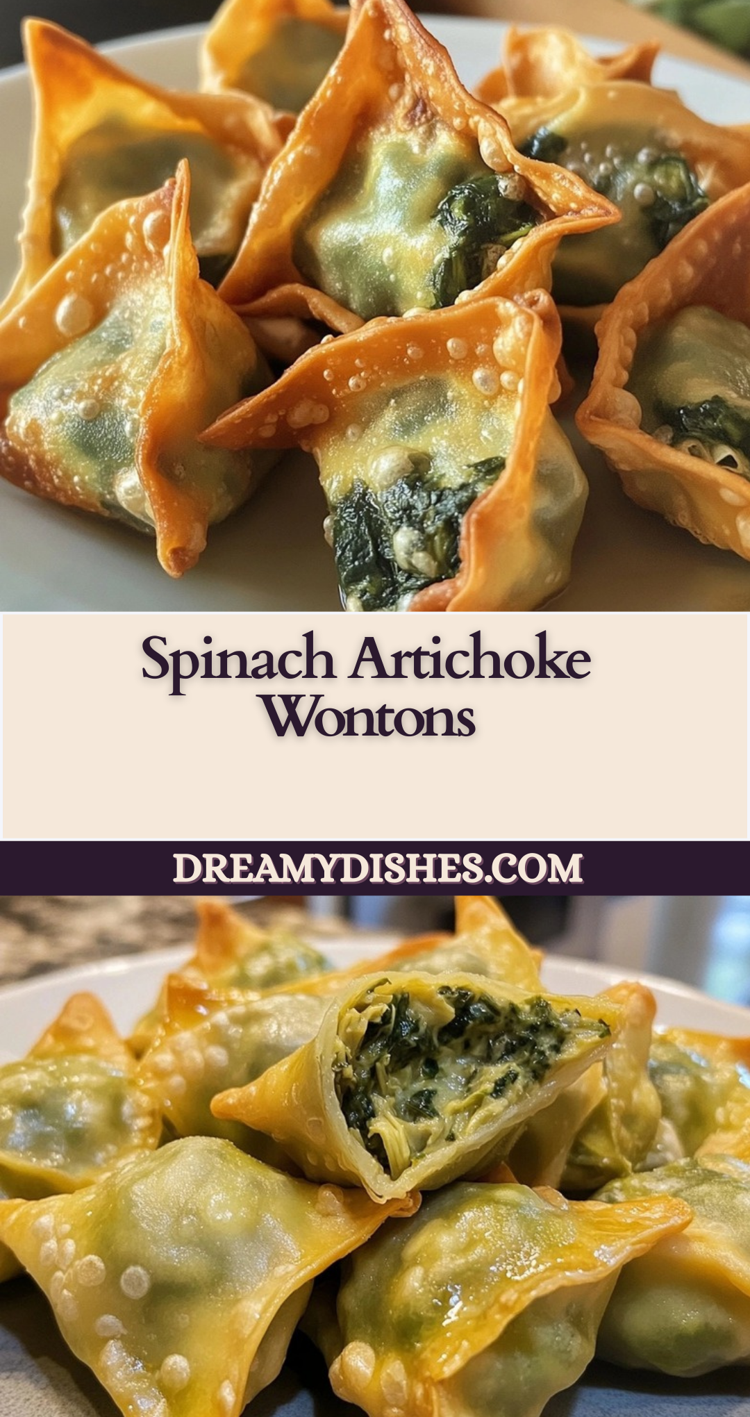 Spinach Artichoke Wontons
