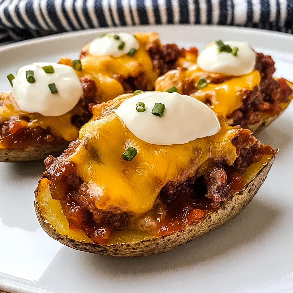 Recipe preparation for Crispy Pulled Pork and Cheese Potato Skins