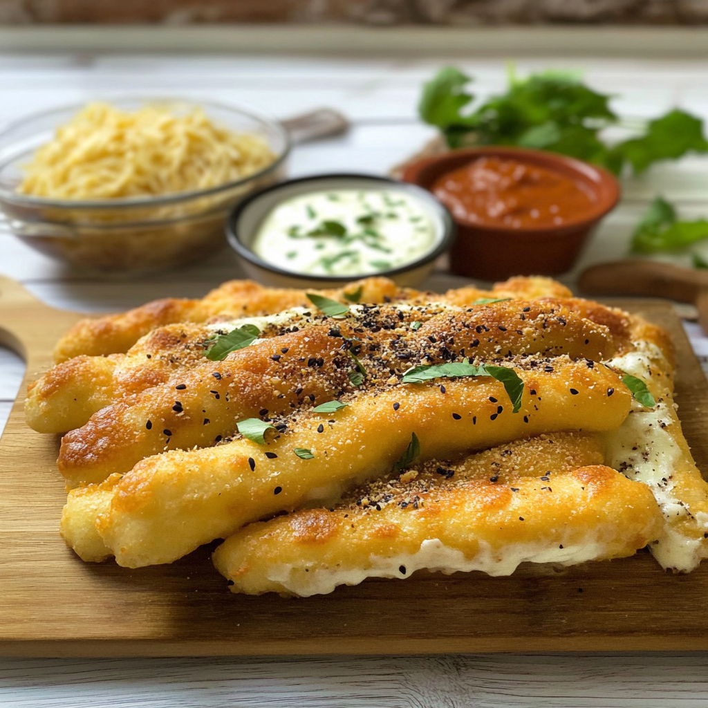 Recipe preparation for Cheesy Cottage Cheese Sticks