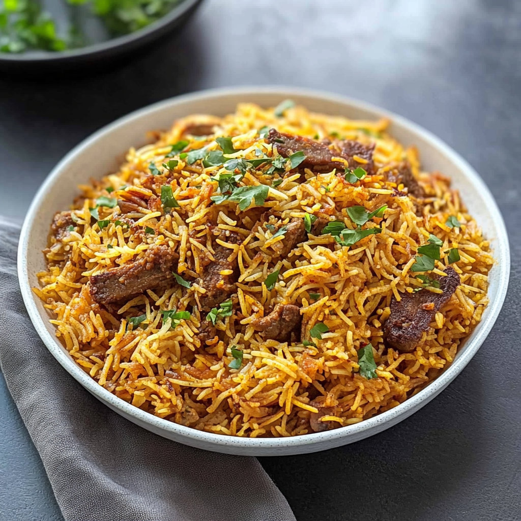 Recipe preparation for Lamb Biryani Recipe