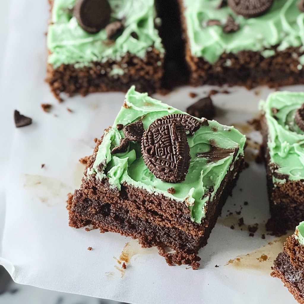Recipe preparation for Patrick’s Day Mint Oreo Brownies