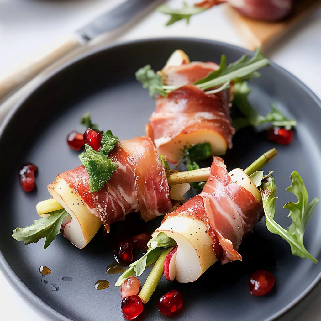 Recipe preparation for Prosciutto Wrapped Pears