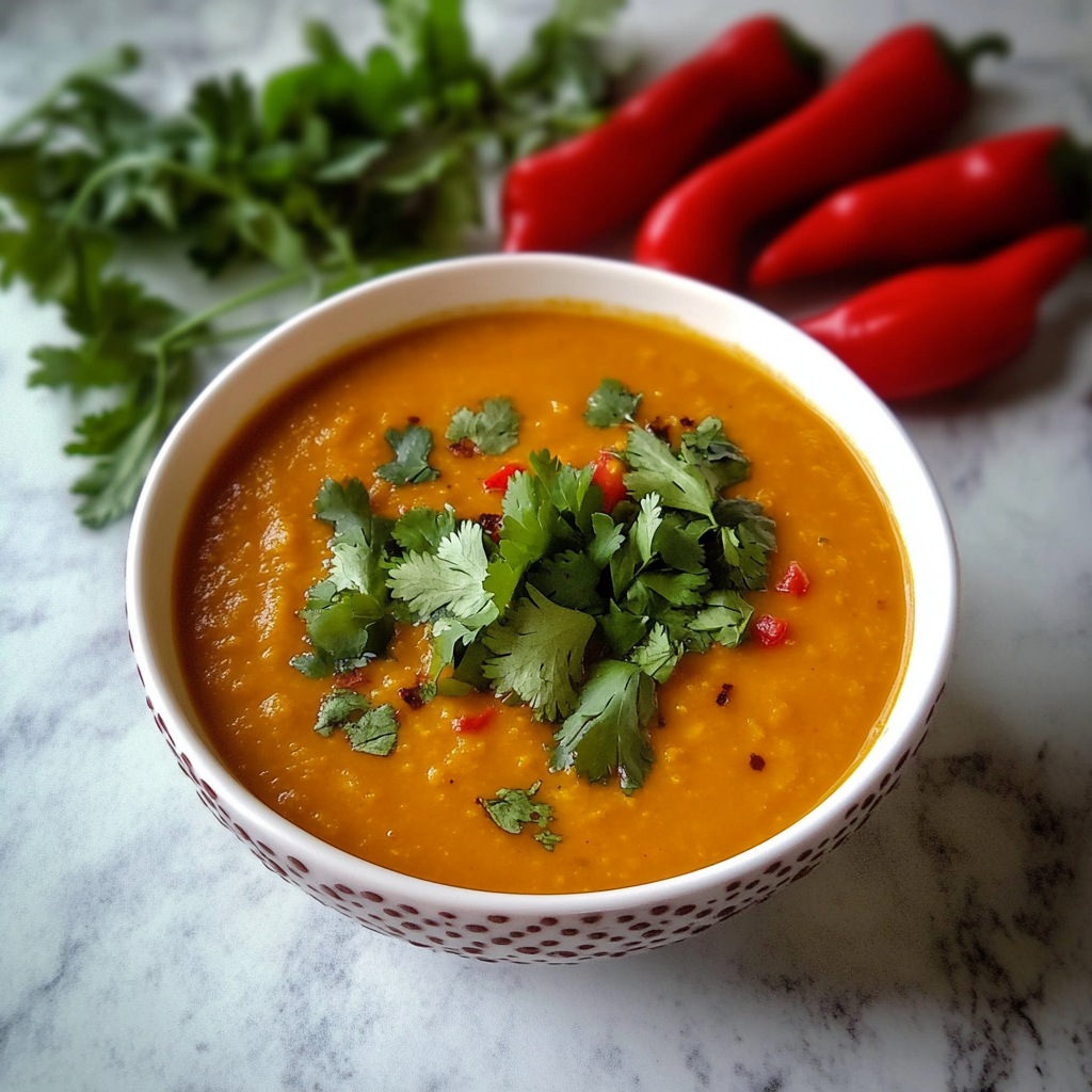 Recipe preparation for Spiced Red Lentil Soup