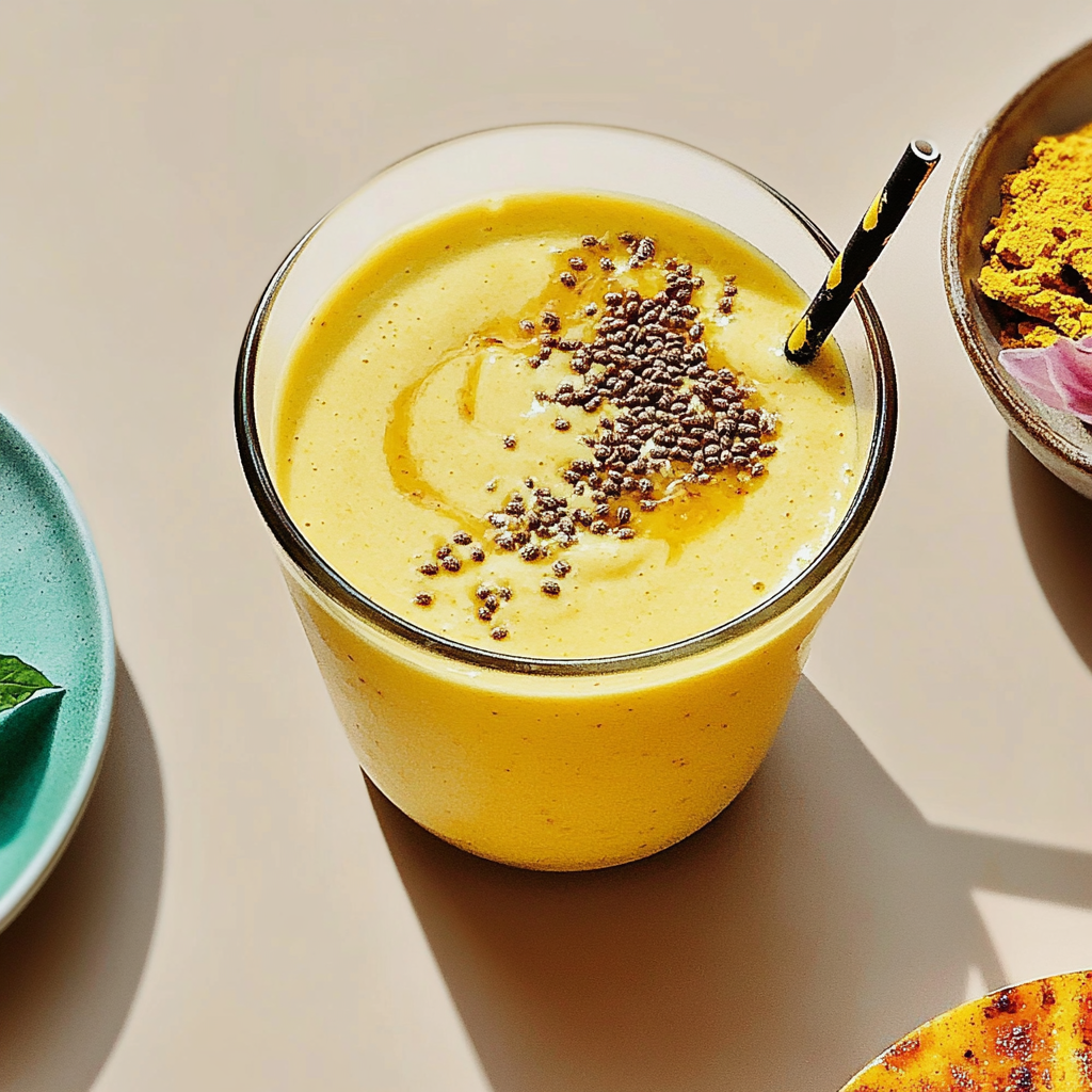 Recipe preparation for Golden Kefir Smoothie