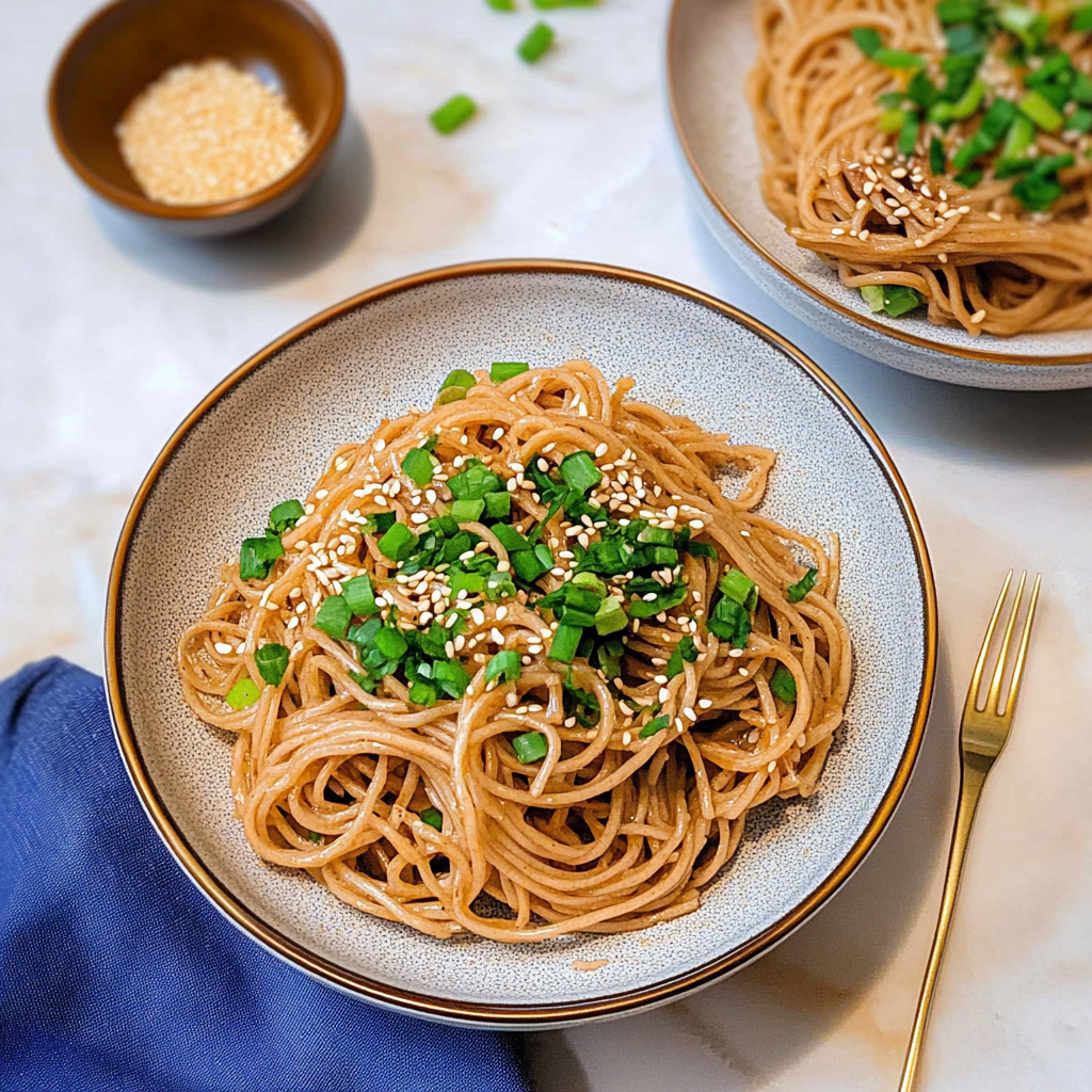 Recipe preparation for Cold Sesame Noodles