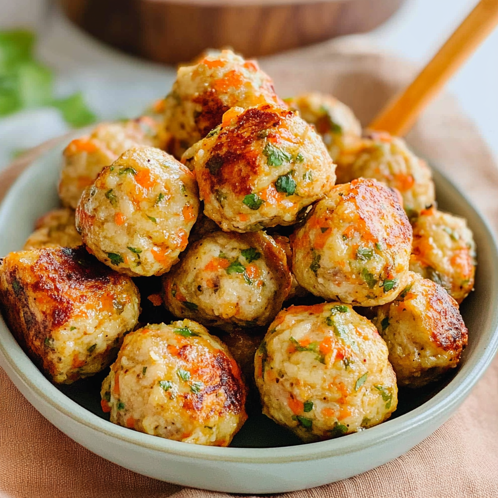 Recipe preparation for Baked Chicken Meatballs Recipe