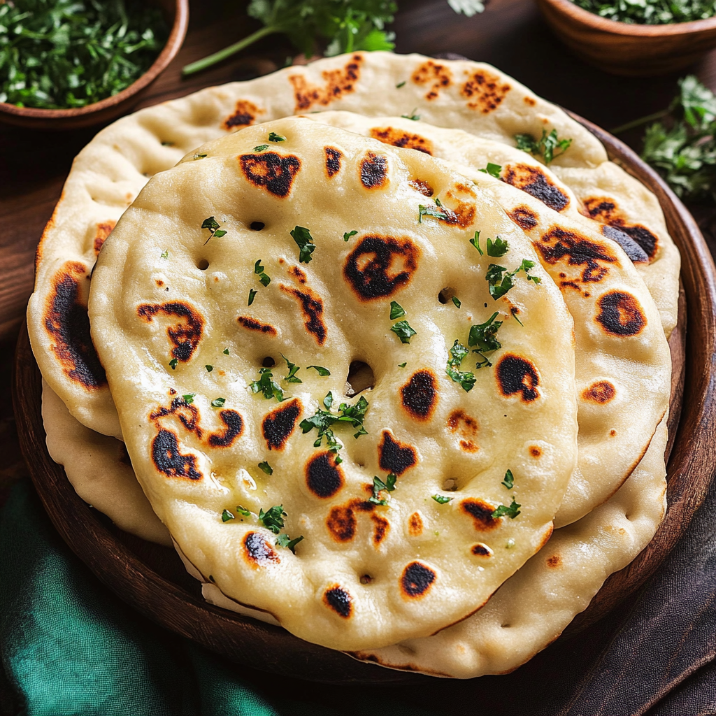 Recipe preparation for Homemade Naan Bread