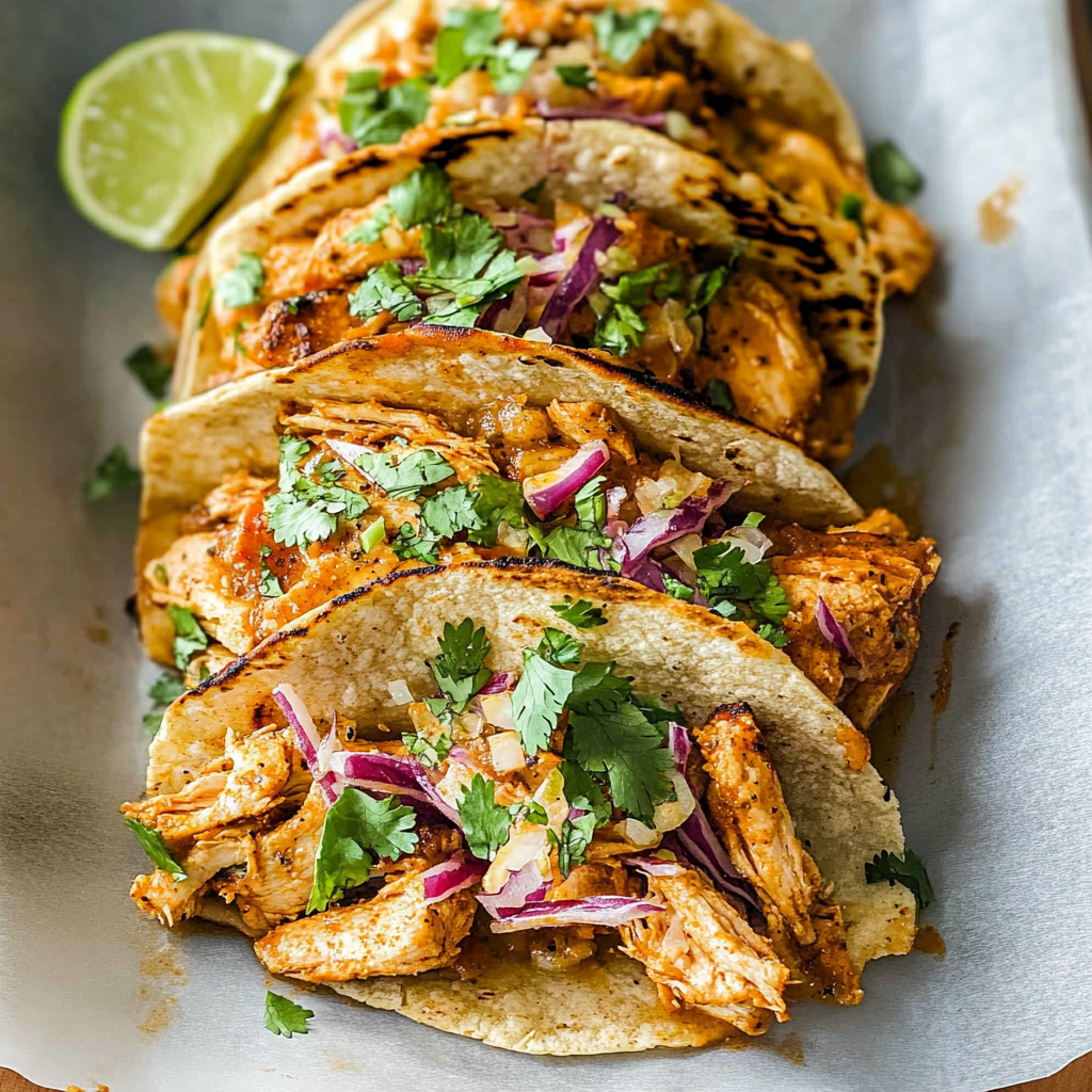 Recipe preparation for Instant Pot Chicken Tinga with Shaved Cabbage Crudité
