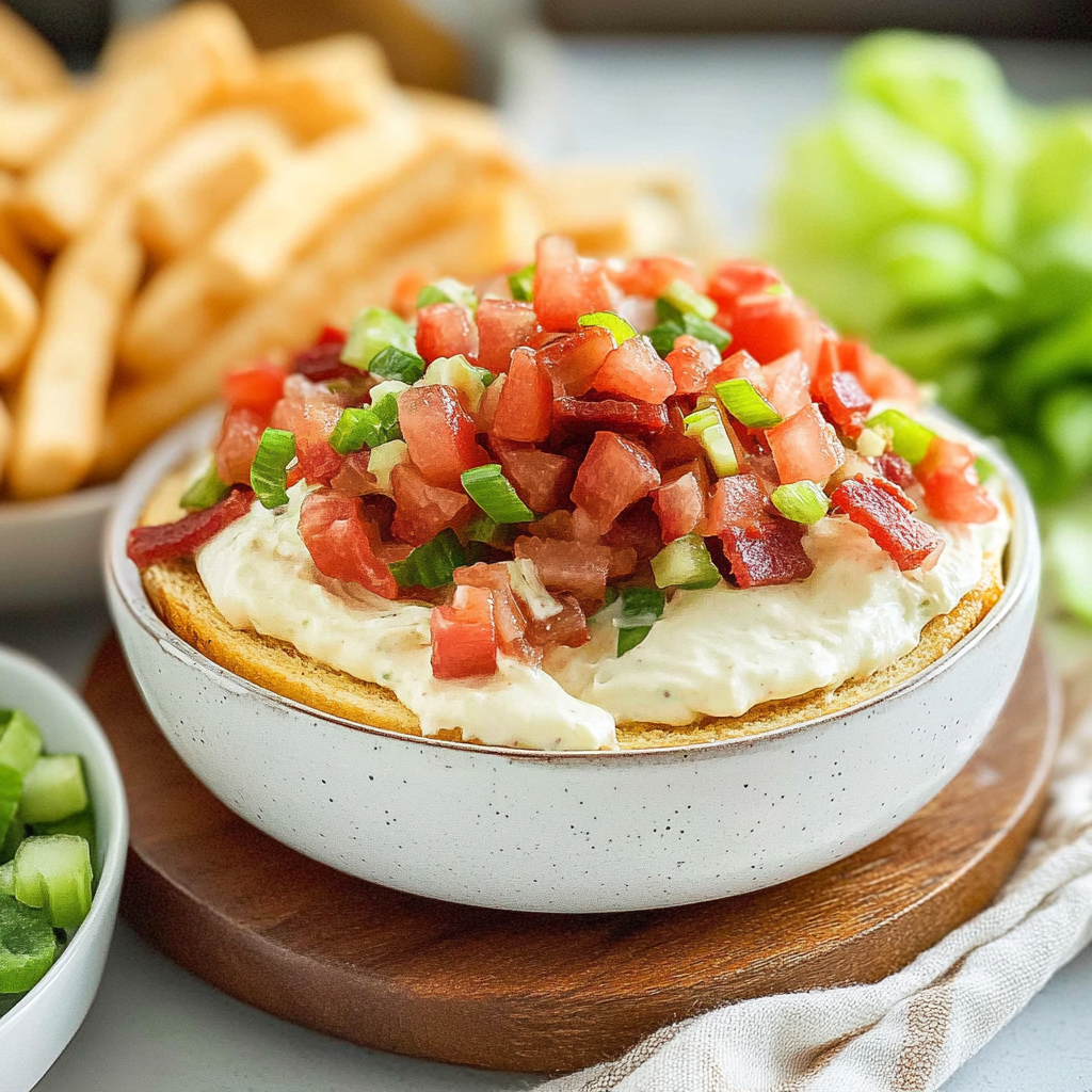 Recipe preparation for BLT Dip with Cream Cheese