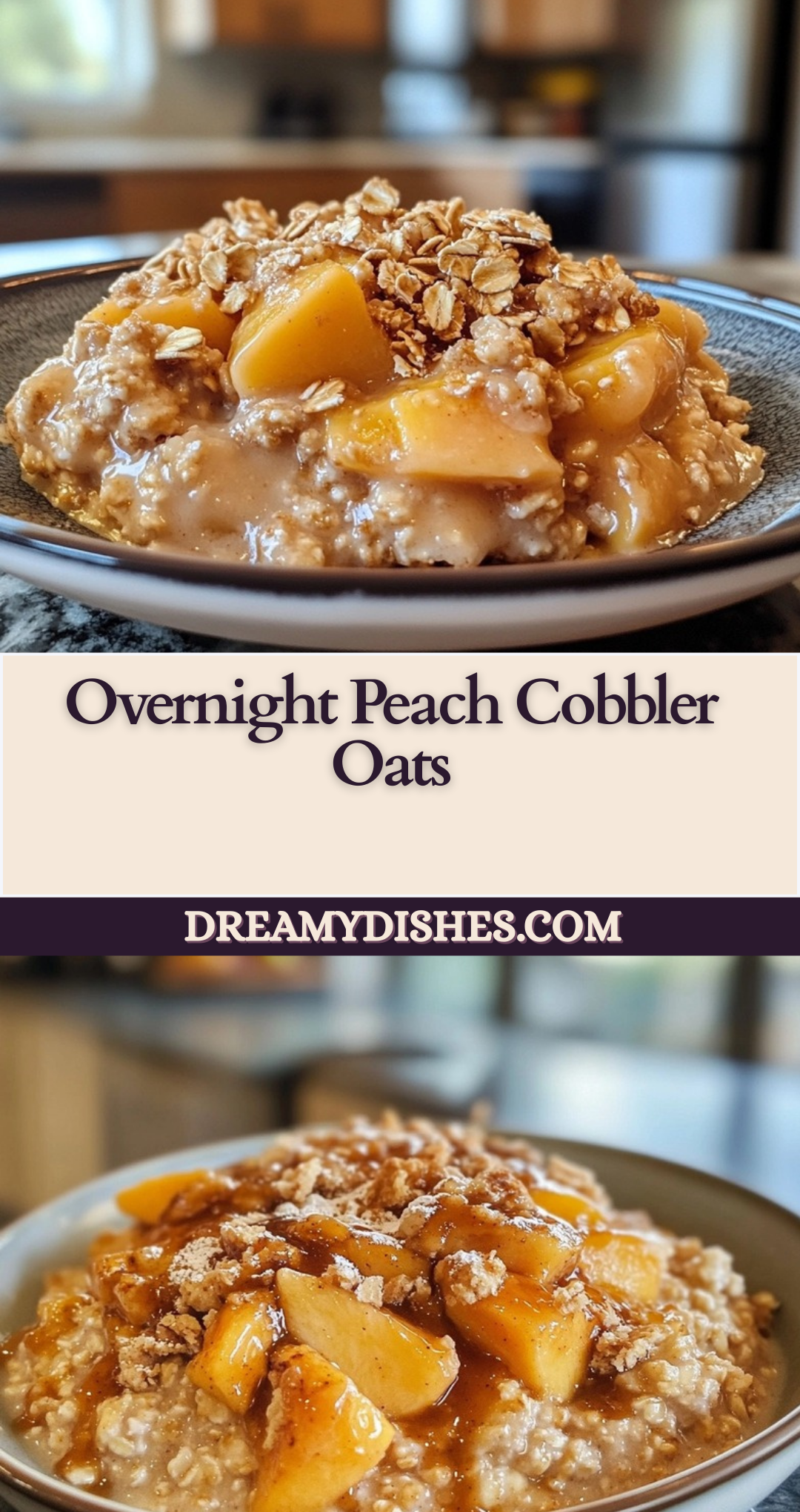 Overnight Peach Cobbler Oats