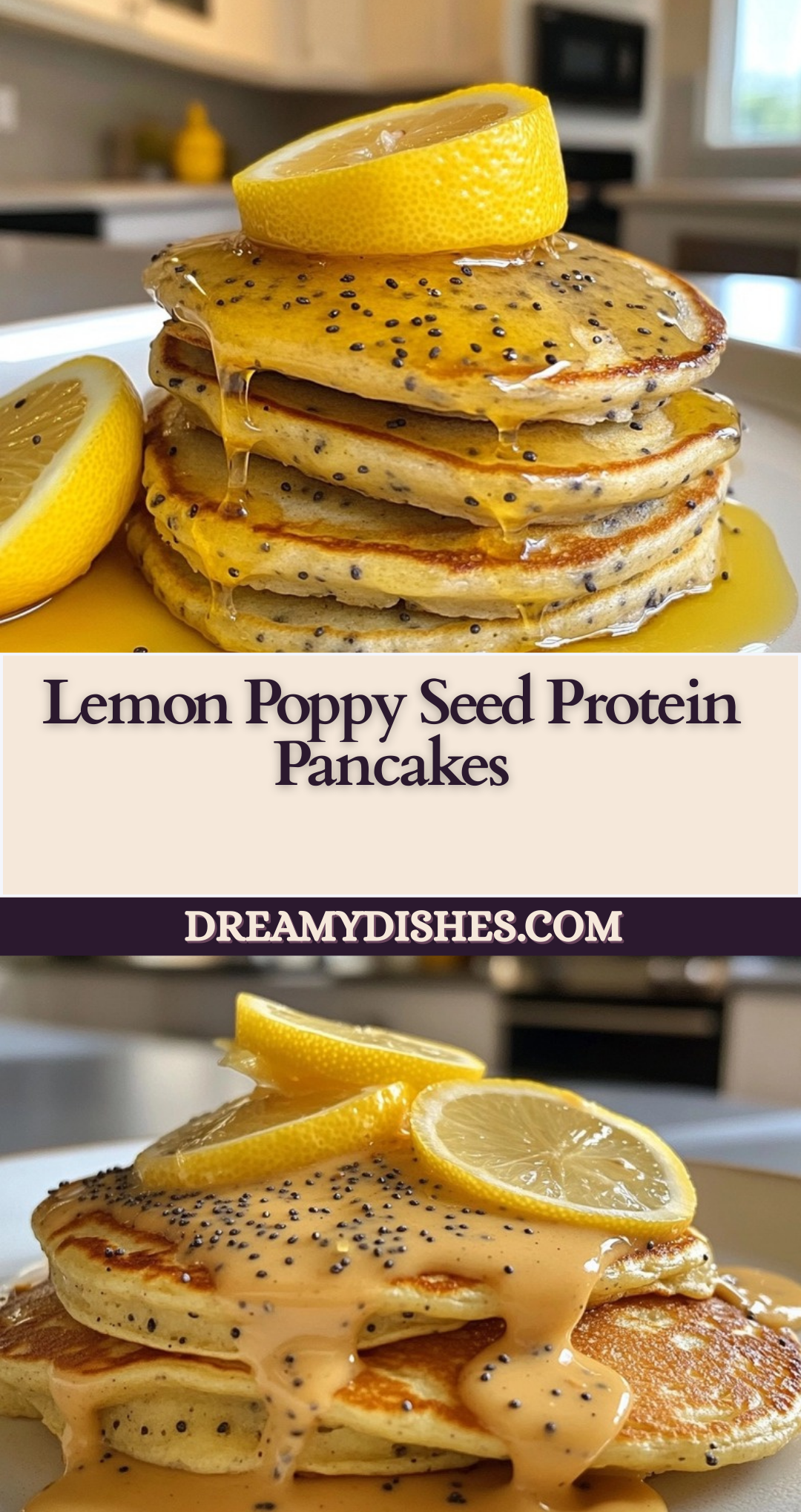 Lemon Poppy Seed Protein Pancakes