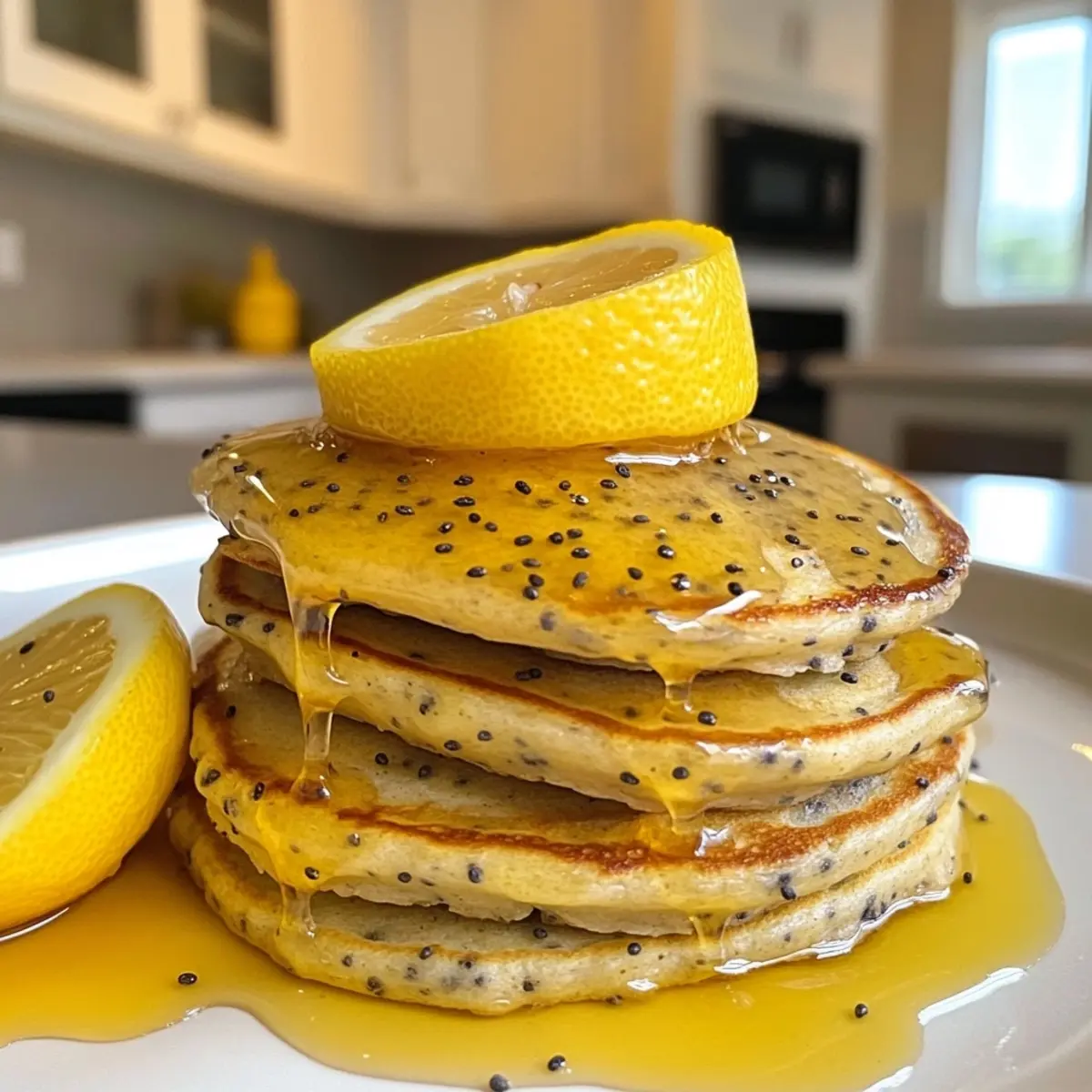 Lemon Poppy Seed Protein Pancakes