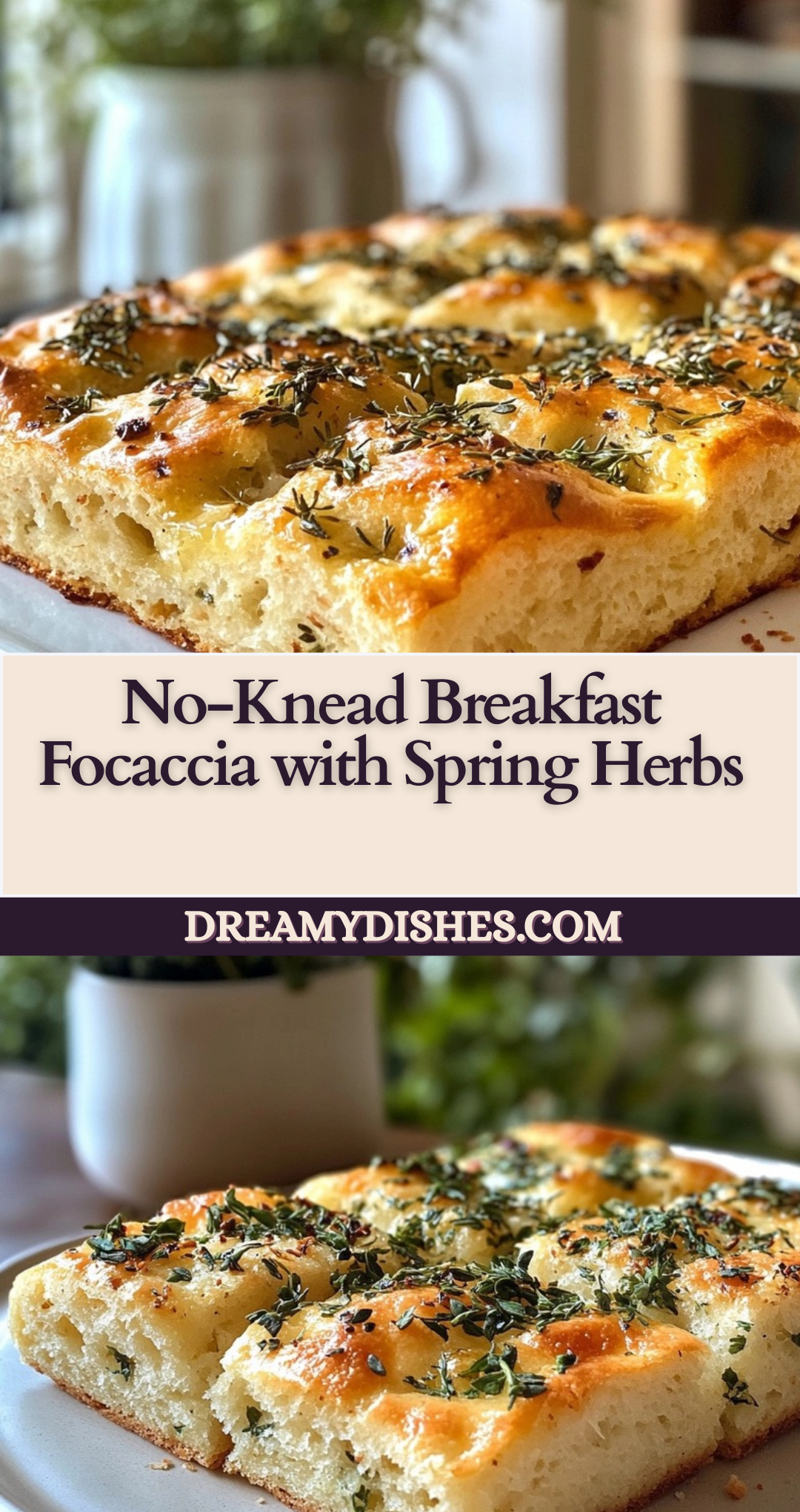 No-Knead Breakfast Focaccia with Spring Herbs
