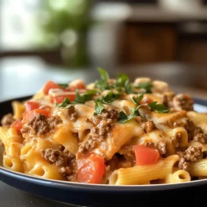 Creamy Rotel Pasta with Ground Beef