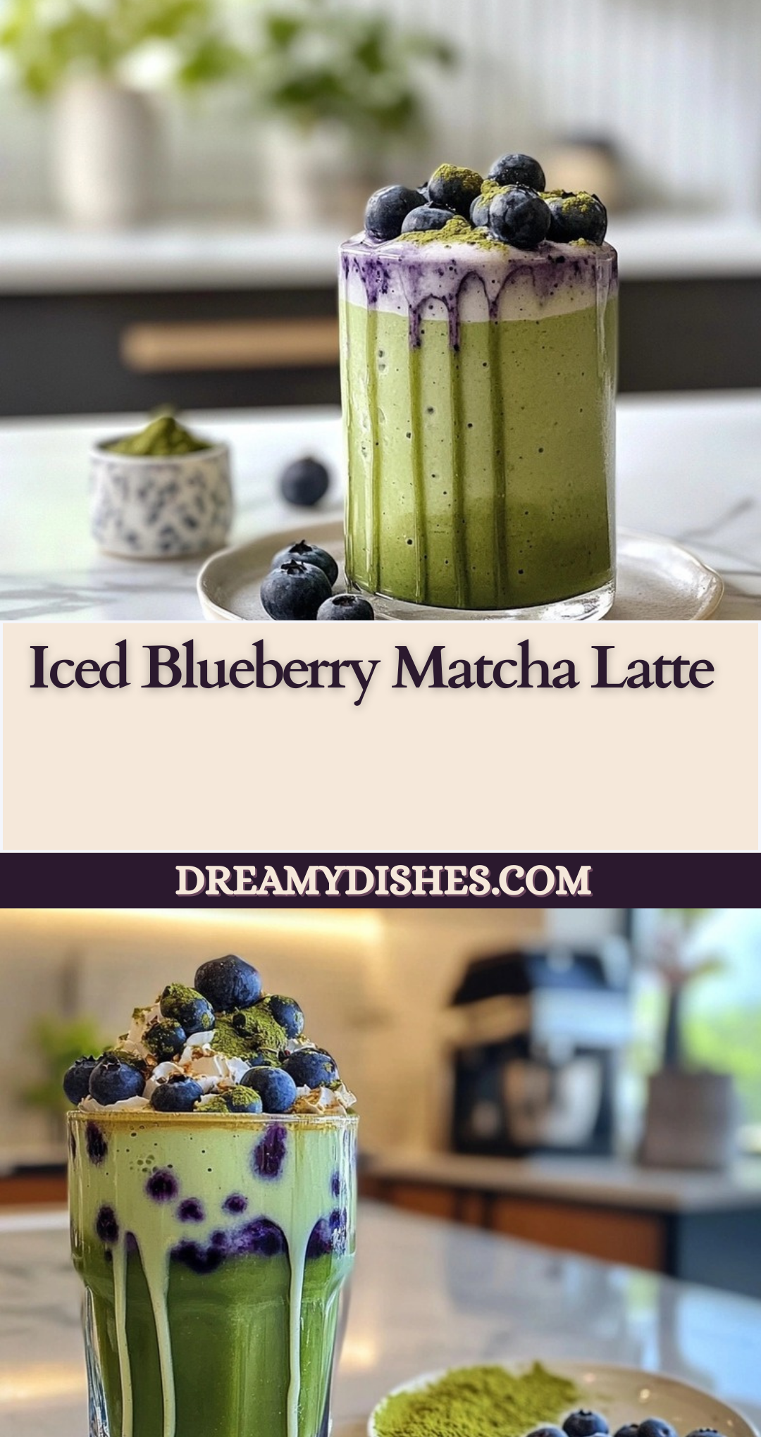 Iced Blueberry Matcha Latte