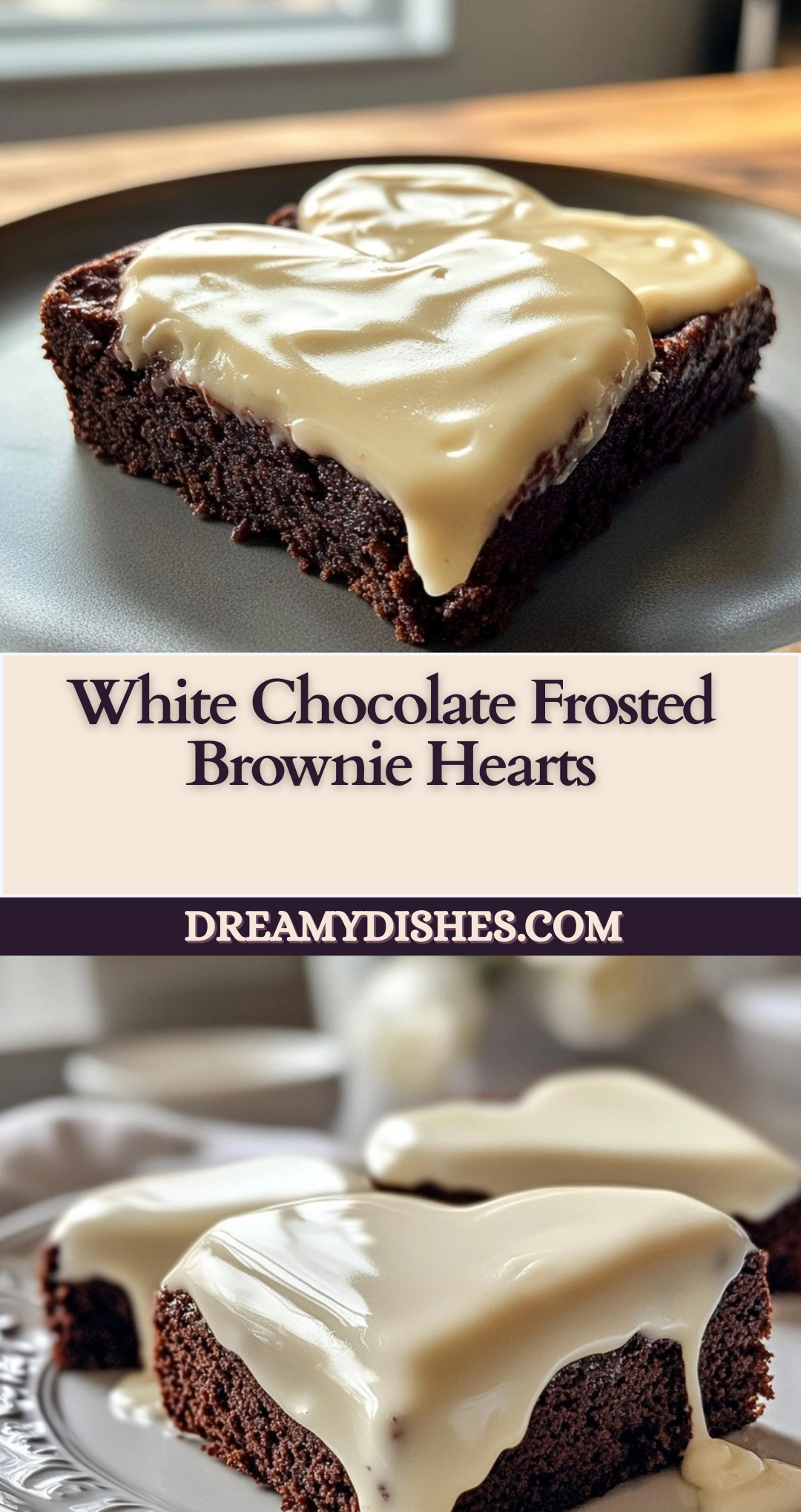 White Chocolate Frosted Brownie Hearts