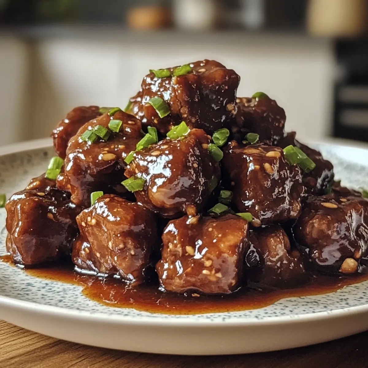 Glazed Sticky Beef Bites
