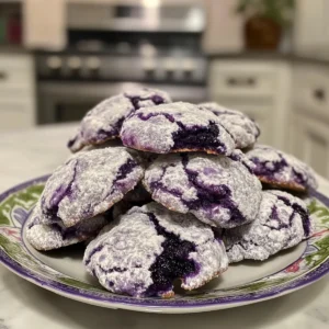 Soft Blueberry Crinkle Cookies Recipe