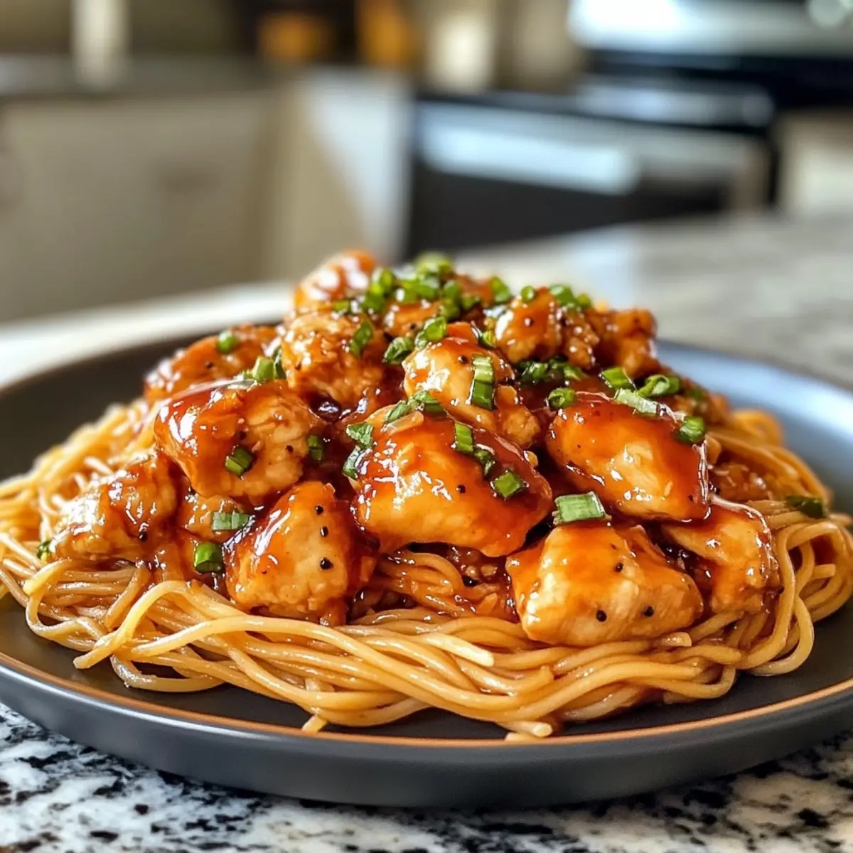 Sticky Garlic Chicken Noodles