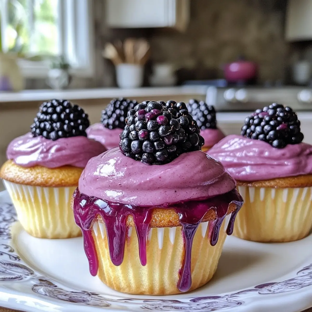 Vanilla Bean and Blackberry Cupcakes