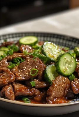 Spicy Keto Korean Beef with Cucumber Salad Dish