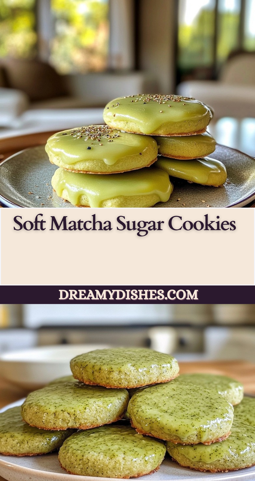 Soft Matcha Sugar Cookies