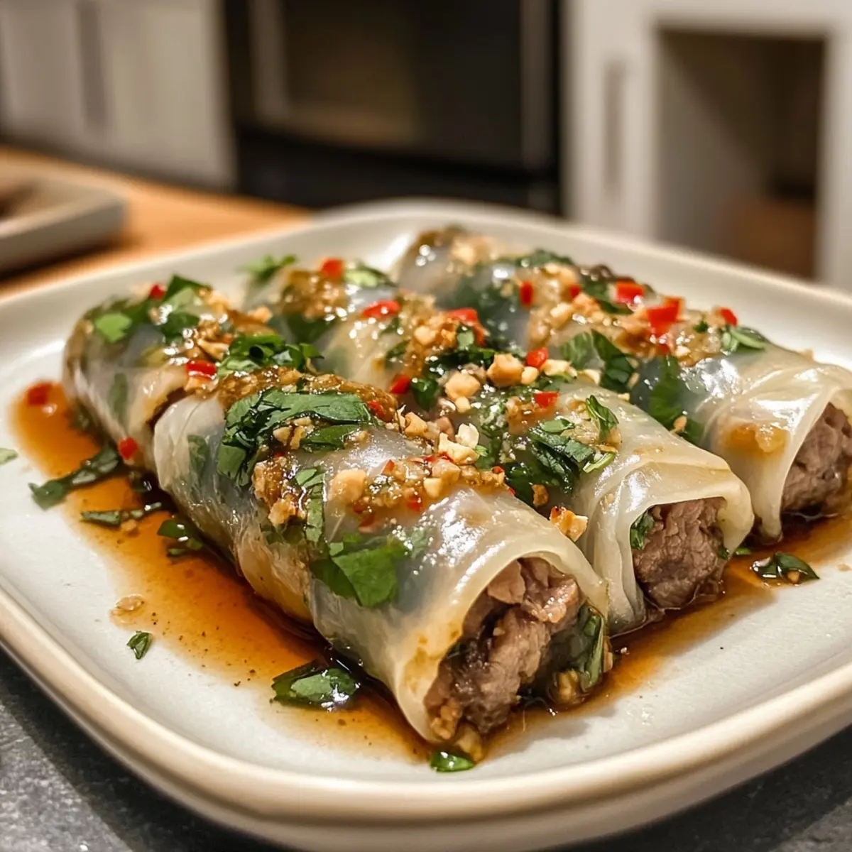 Thai Basil Beef Rolls