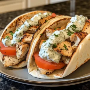 Mediterranean Chicken Gyros with Creamy Feta Tzatziki