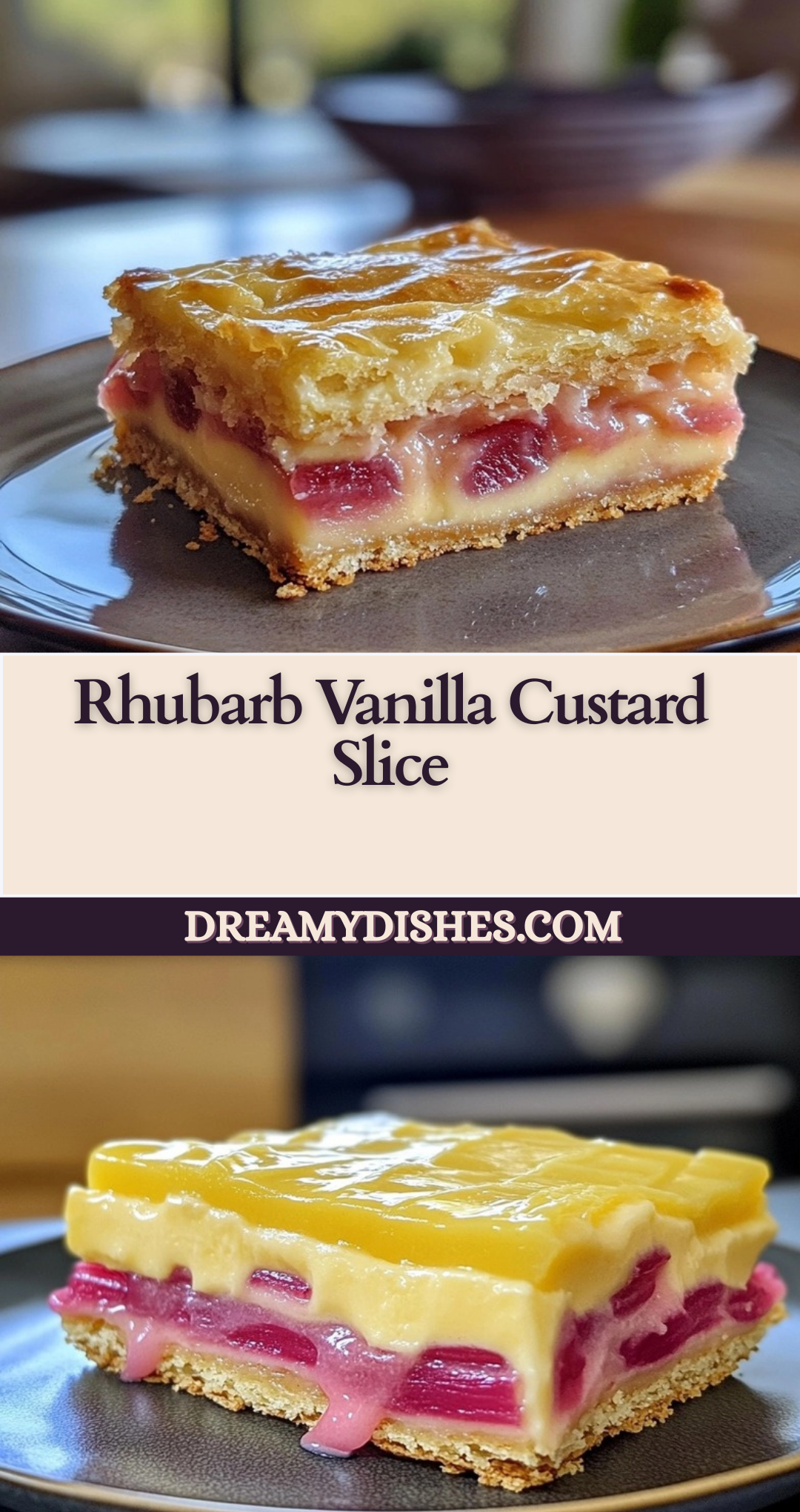 Rhubarb Vanilla Custard Slice