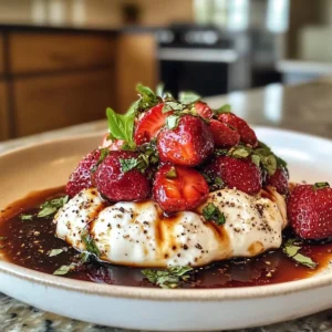 Burrata with Roasted Balsamic Strawberries
