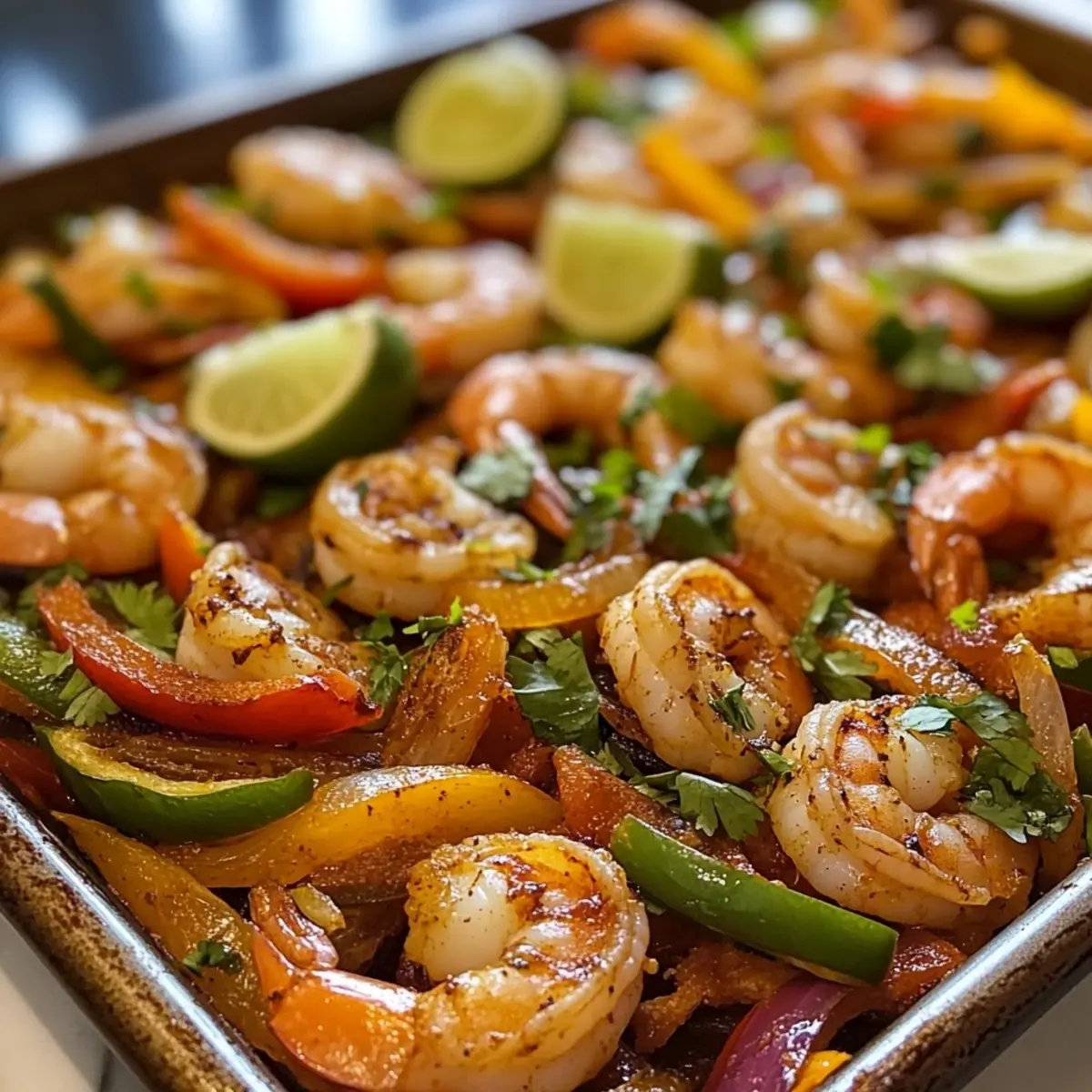 Sheet Pan Chili Lime Shrimp Fajitas