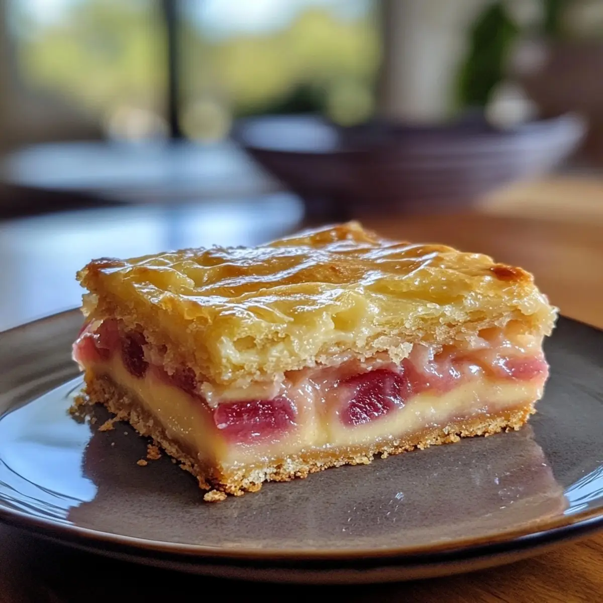 Rhubarb Vanilla Custard Slice