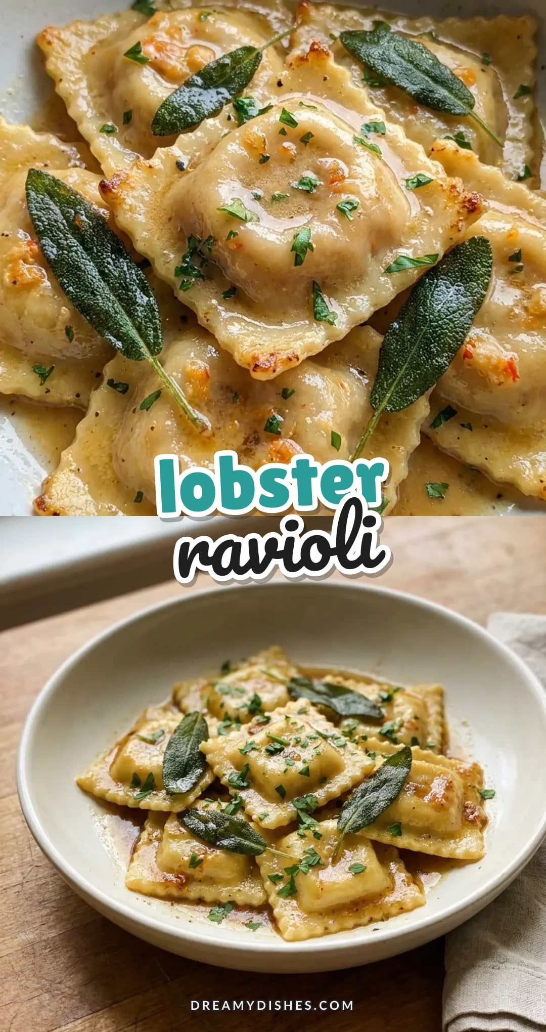 Lobster Ravioli with Sage Butter Sauce