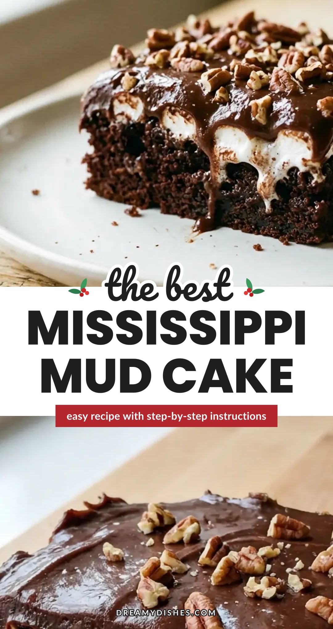 Mississippi Mud Cake with Marshmallows and Chocolate Frosting